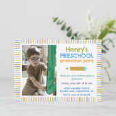 Colorful Fun Photo Preschool Graduation 招待状 (スタンド正面)