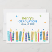 Colorful Fun Photo Preschool Graduation 招待状 (裏面)