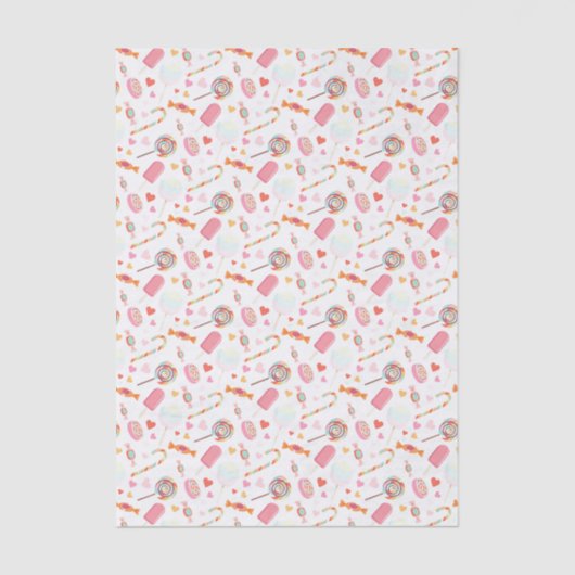 Colorful Fun Popsicles And Candy Pattern 薄葉紙 (正面)