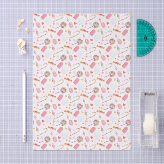 Colorful Fun Popsicles And Candy Pattern 薄葉紙 (クラフト)