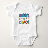 Colorful Funny Baby Bodysuit – White ベビーボディスーツ (正面)