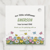 Colorful Funny Little Wildflower 1st Birthday フェイバータグ (裏面)