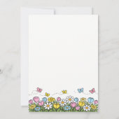 Colorful Funny Little Wildflower 1st Birthday  招待状 (裏面)