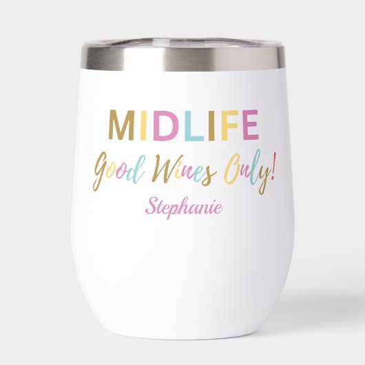 Colorful Funny Midlife Good Wines 50th Birthday (背面)