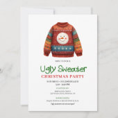 Colorful Funny Ugly Sweater Xmas Invitation 招待状 (正面)