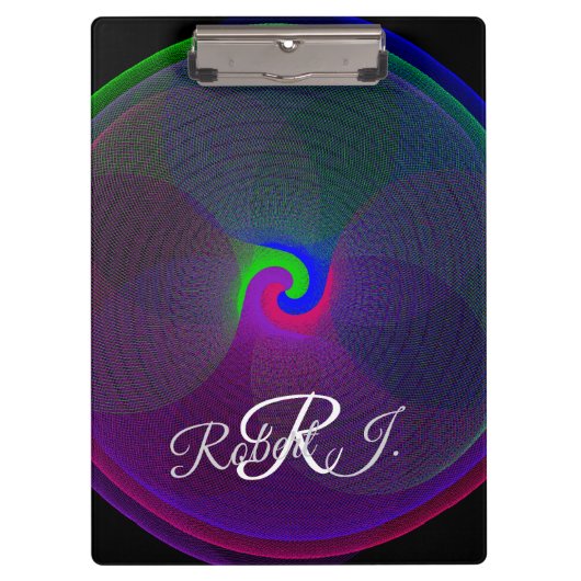 Colorful Fused Center Geometric Clipboard クリップボード (正面)