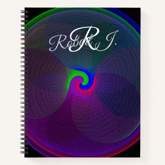 Colorful Fused Center Geometric Spiral Notebook ノートブック (正面)