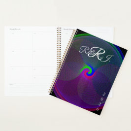 Colorful Fused Center Geometric Spiral Planner プランナー手帳