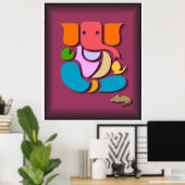 Colorful Ganesha ポスター (ホームオフィス)