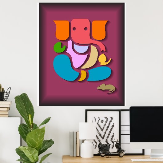 Colorful Ganesha ポスター (ホームオフィス)