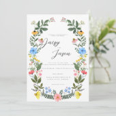 Colorful Garden Arch with Wildflower wedding 招待状 (スタンド正面)