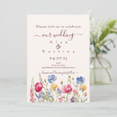 Colorful Garden Boho Wildflower On Pearl 招待状 (スタンド正面)