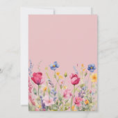 Colorful Garden Boho Wildflower On Pink 招待状 (裏面)