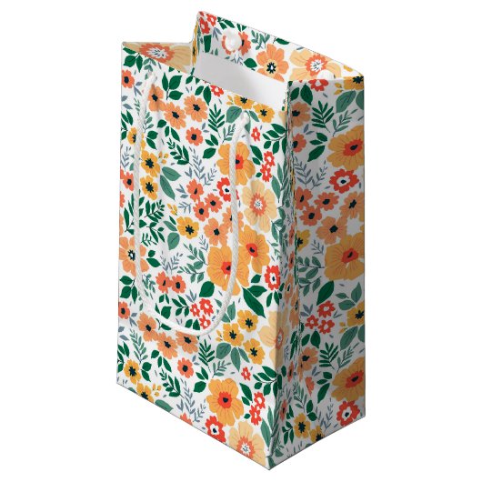 Colorful Garden Bouquet Pattern スモールペーパーバッグ (正面アングル)