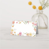 Colorful Garden Flowers Wedding  プレイスカード (正面)