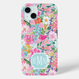 Colorful Garden Monogrammed iPhone 15 Miniケース