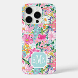 Colorful Garden Monogrammed iPhone 16 Proケース