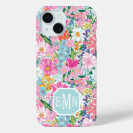 Colorful Garden Monogrammed iPhone 15ケース