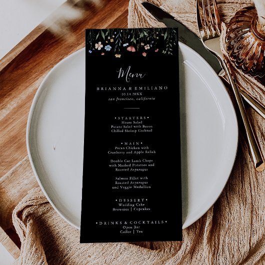 Colorful Garden wildflower Dinner メニュー