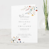 Colorful Garden wildflower Folded Wedding プログラム (正面)