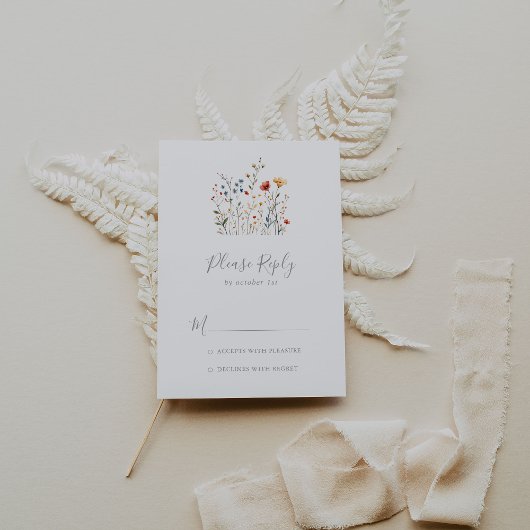 Colorful Garden wildflower RSVP