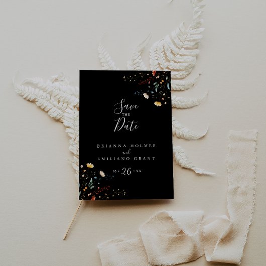 Colorful Garden wildflower Save the Date ポストカード