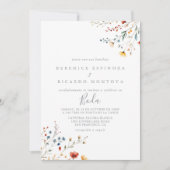 Colorful Garden wildflower Spanish Wedding 招待状 (正面)