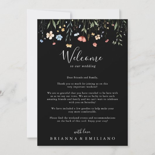  Colorful Garden Wildflower Wedding Welcome Letter (正面)