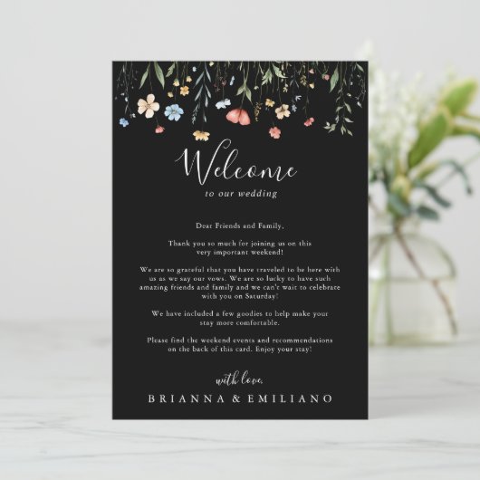  Colorful Garden Wildflower Wedding Welcome Letter (スタンド正面)