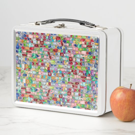 Colorful Gemstone Crystal Cluster Strings メタルランチボックス (インサイチュ)