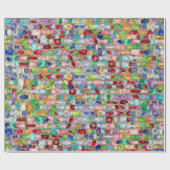 Colorful Gemstone Crystal Cluster Strings ラッピングペーパー (フラット)