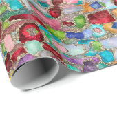 Colorful Gemstone Crystal Cluster Strings ラッピングペーパー (ロールコーナー)