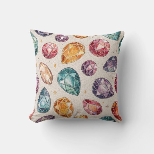 Colorful Gemstone Pattern (1) クッション (正面)