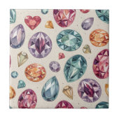 Colorful Gemstone Pattern (2) タイル (正面)