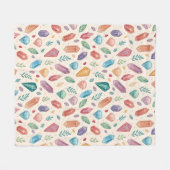 Colorful Gemstone Pattern (2) フリースブランケット (正面(横))