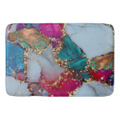 Colorful Geode Marble Blue Pink Turquoise バスマット (正面)