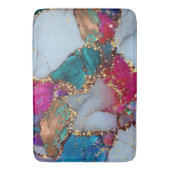 Colorful Geode Marble Blue Pink Turquoise バスマット (正面縦)