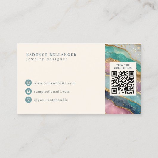 Colorful Geode Pattern Jewelry Designer 名刺 (裏面)