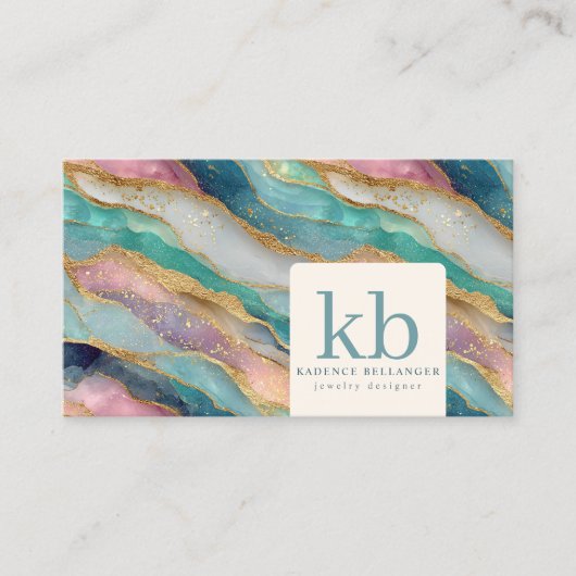 Colorful Geode Pattern Jewelry Designer 名刺 (正面)