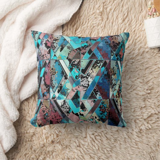 Colorful Geometric Abstract Pattern クッション (ブランケット)