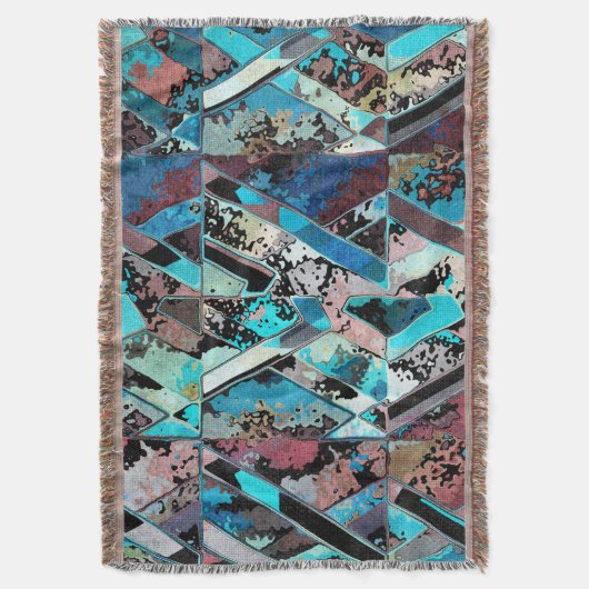 Colorful Geometric Abstract Pattern スローブランケット (正面縦)