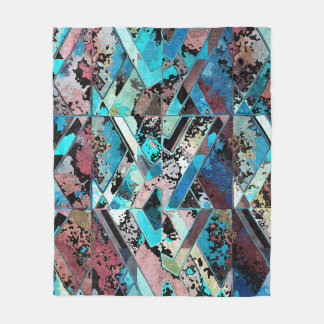 Colorful Geometric Abstract Pattern フリースブランケット