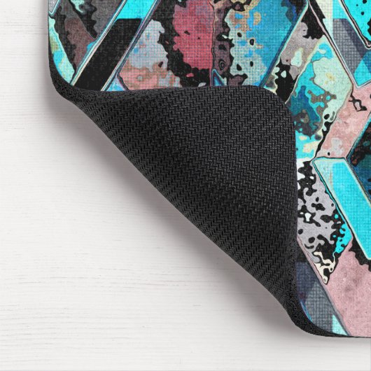 Colorful Geometric Abstract Pattern マウスパッド (コーナー)