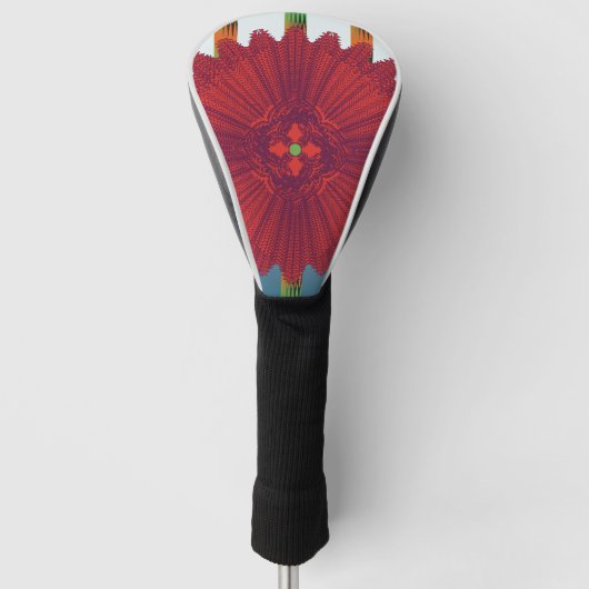 Colorful Geometric Boho Golf Driver Head Cover – M ゴルフヘッドカバー (正面)