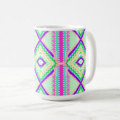 Colorful Geometric Boho Pattern コーヒーマグカップ (正面右)