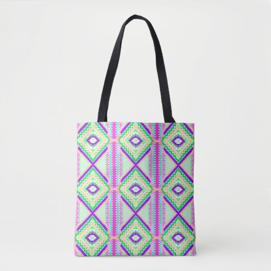 Colorful Geometric Boho Pattern トートバッグ (正面)
