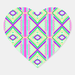 Colorful Geometric Boho Pattern ハートシール