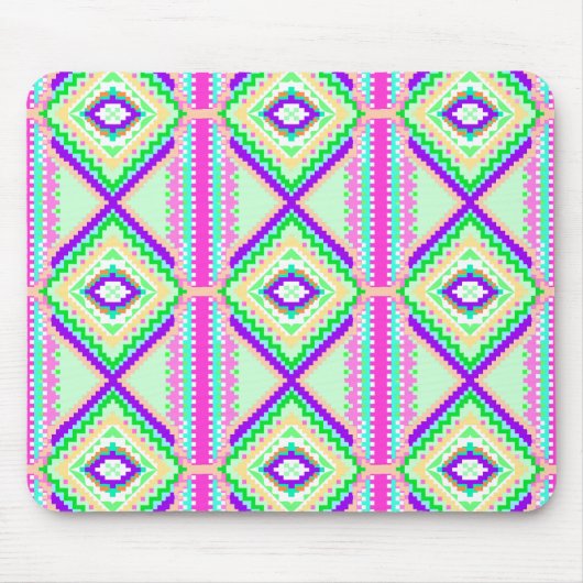 Colorful Geometric Boho Pattern マウスパッド (正面)
