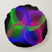 Colorful Geometric Circular Blend Round Pillow ラウンドクッション (裏面)
