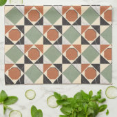 Colorful geometric collage with marble textures キッチンタオル (折り畳み)